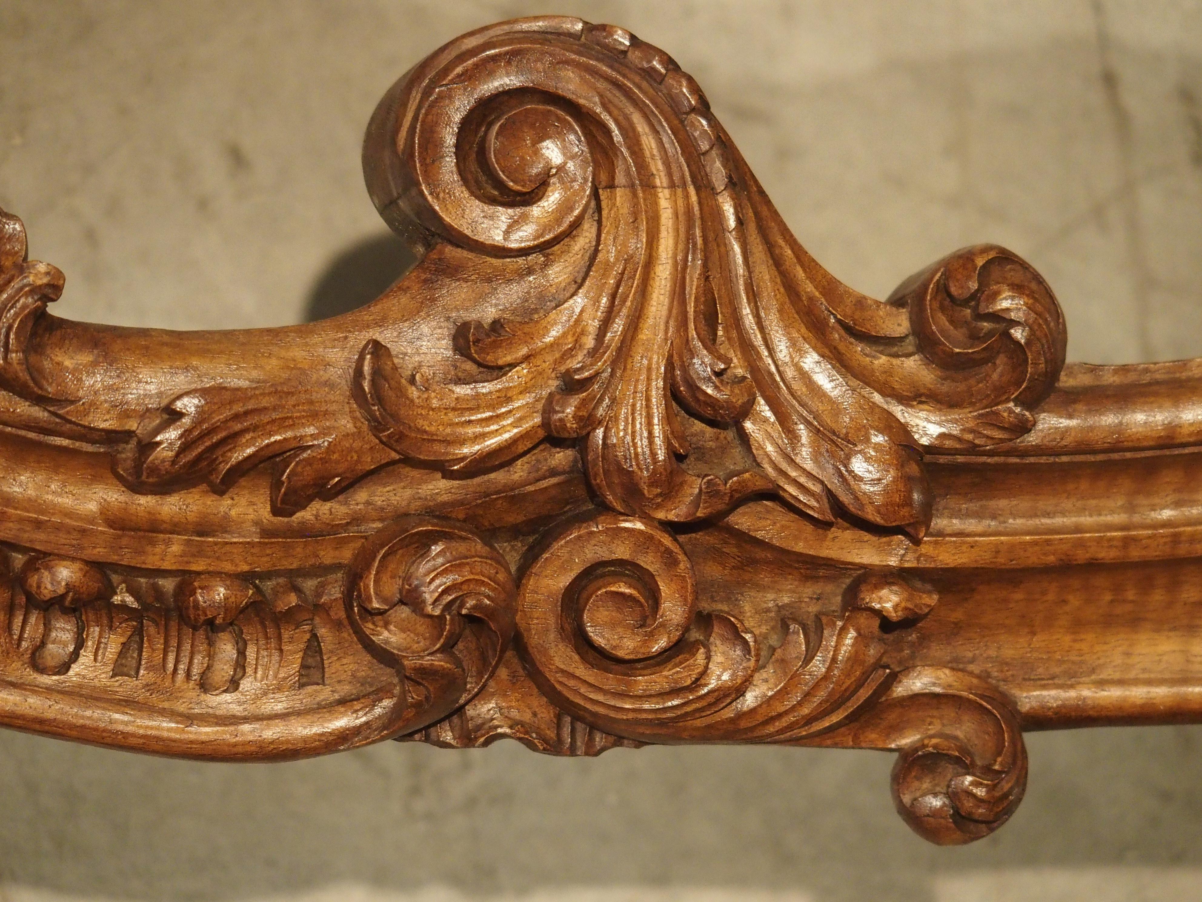 Pair of Highly Carved French Louis XV Style Walnut Valances, Late 19th Century 8