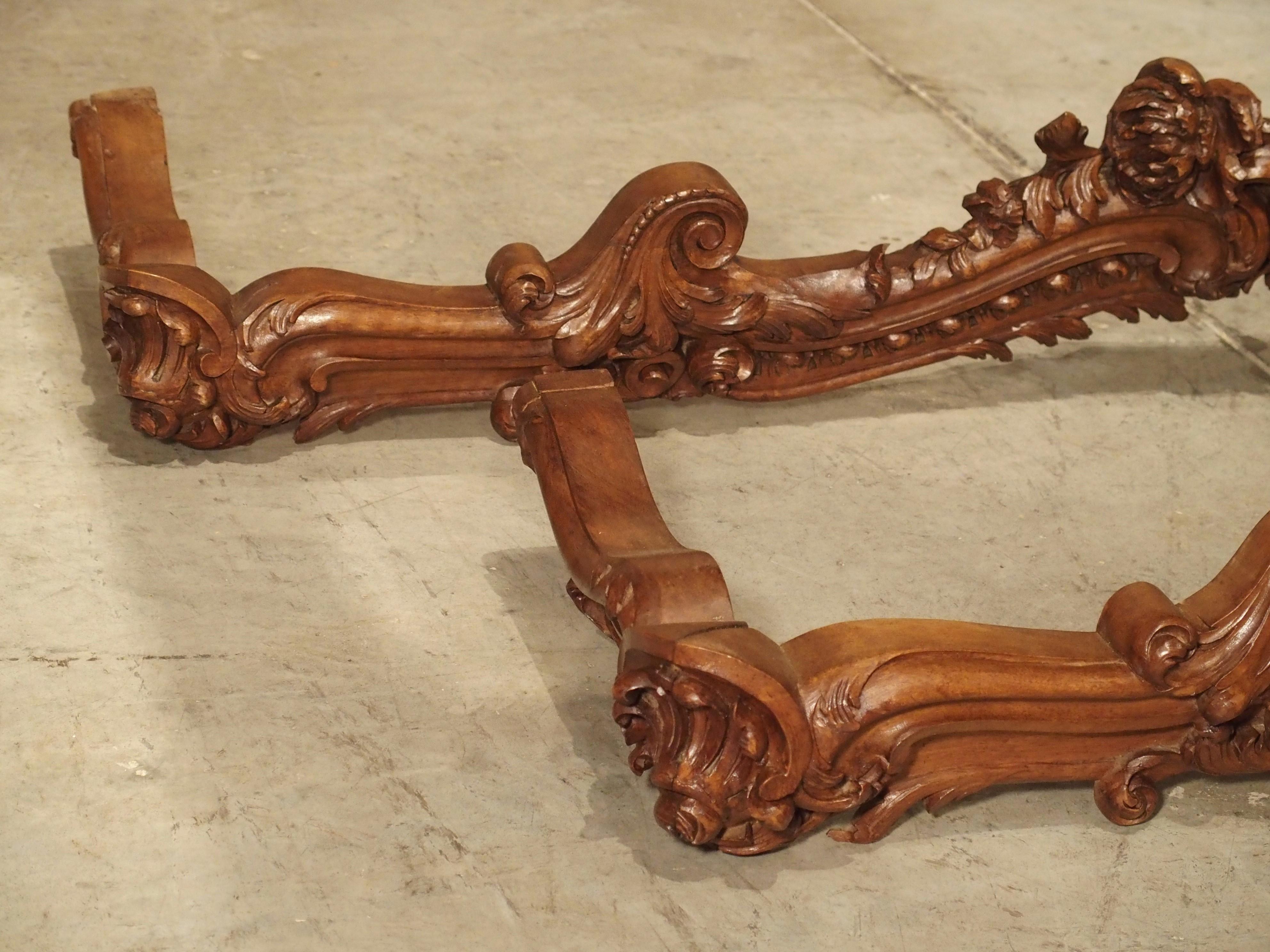 Pair of Highly Carved French Louis XV Style Walnut Valances, Late 19th Century 10