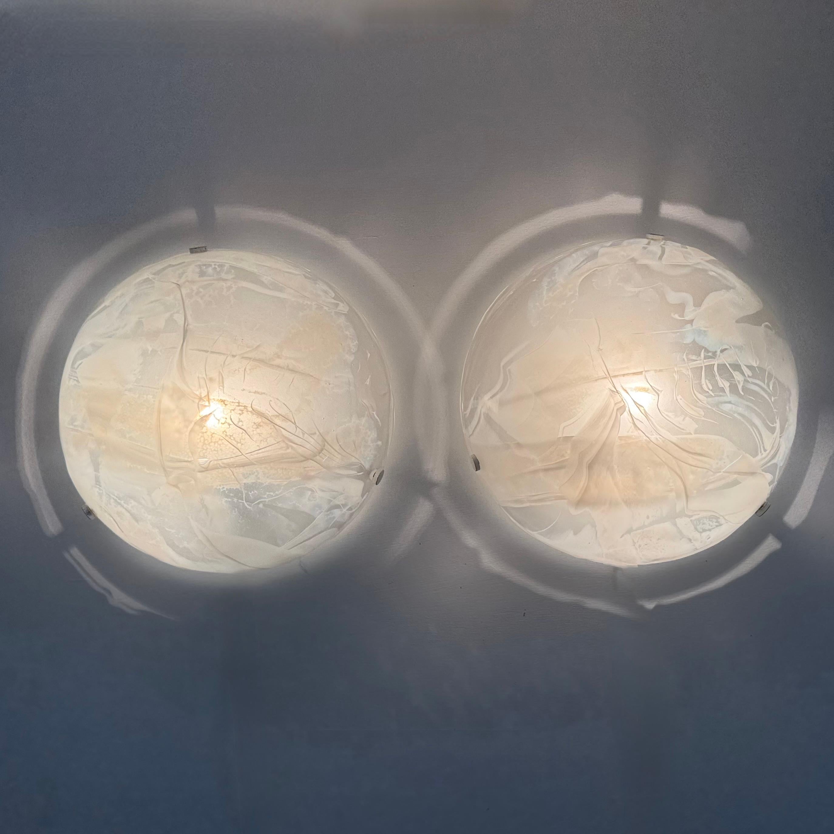 Pareja de empotrables hillebrand de cristal de Murano , años 70 Moderno de mediados de siglo en venta