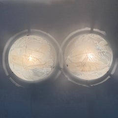 Pair of hillebrand flush mount Murano glass , 1970s