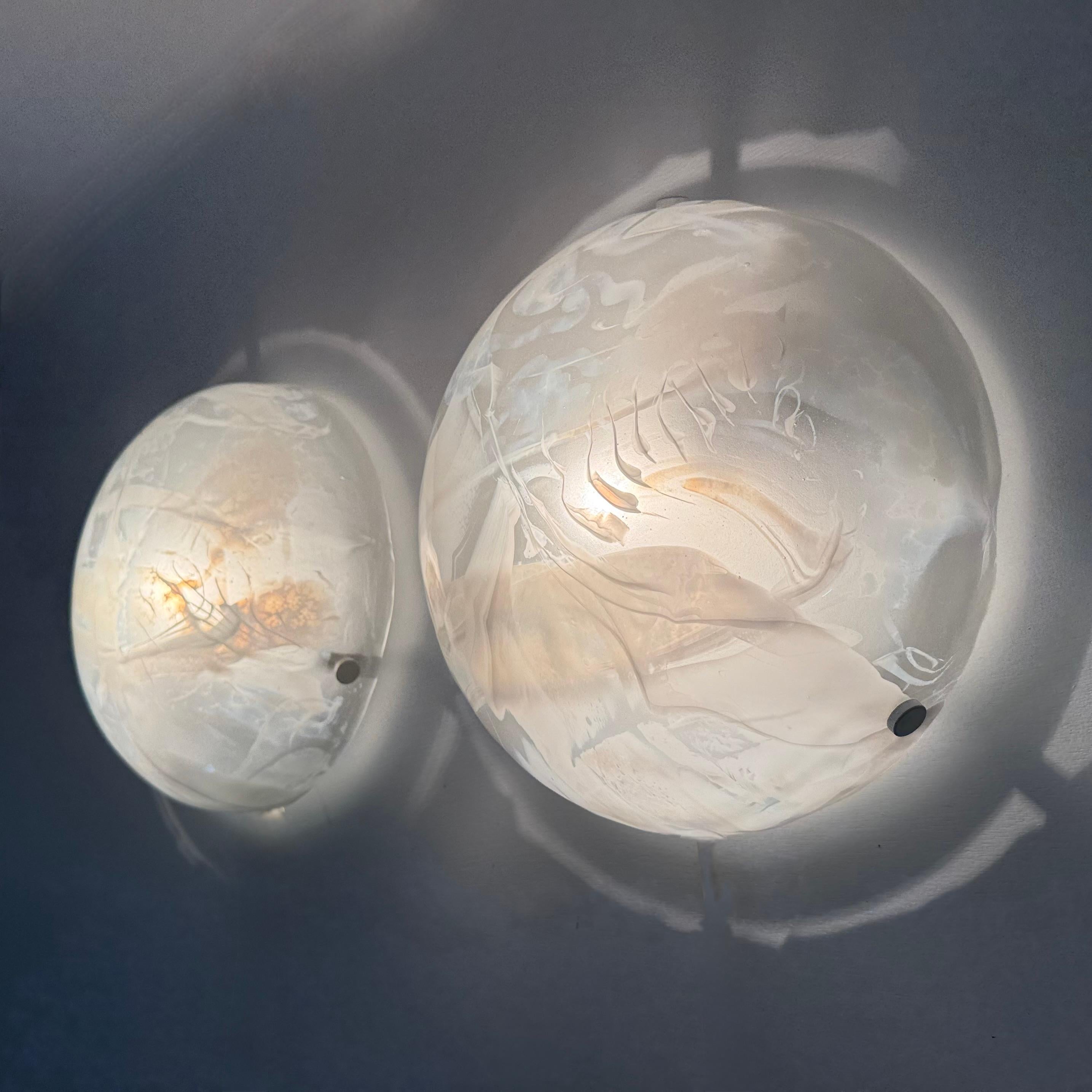 Pareja de empotrables hillebrand de cristal de Murano , años 70 en venta 1