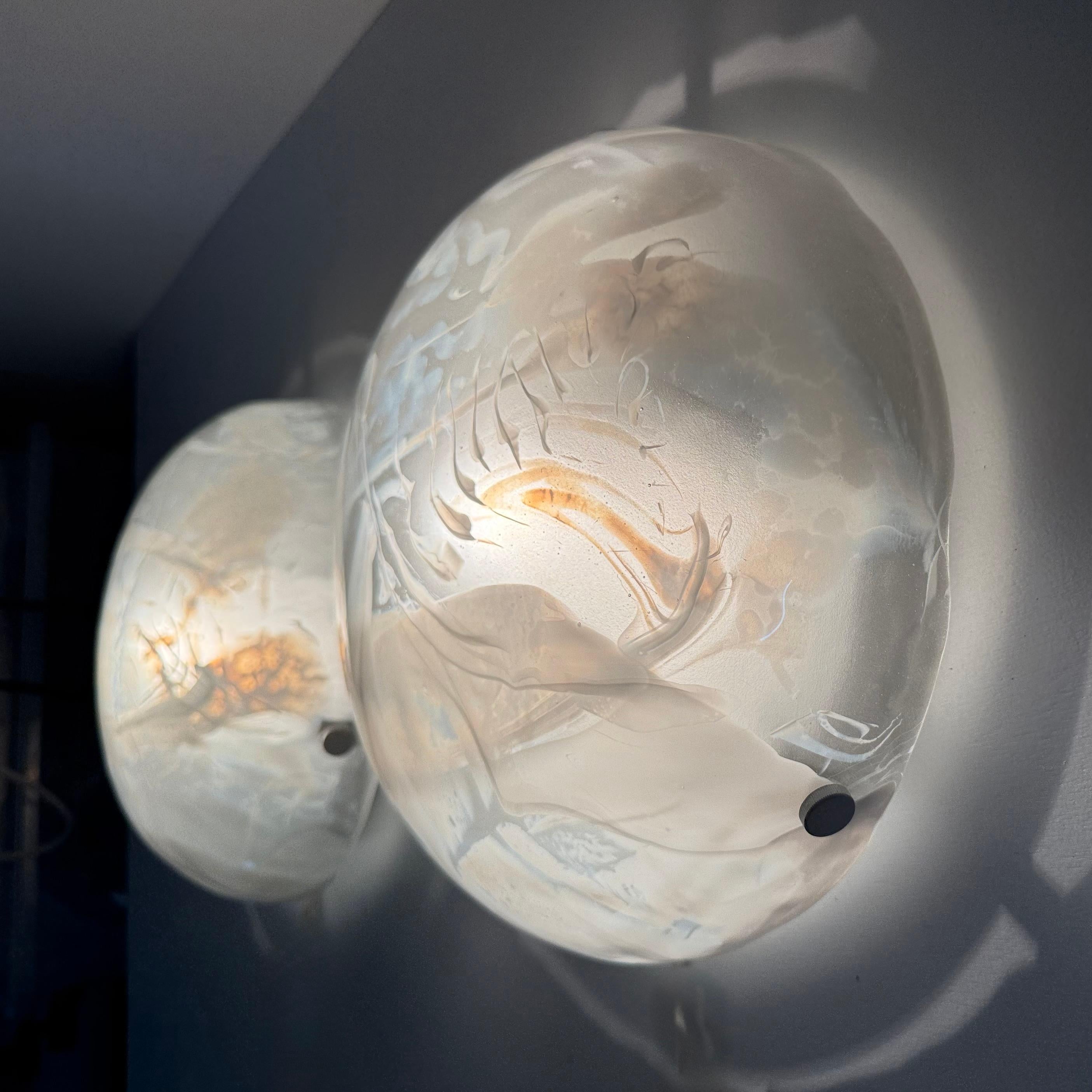 Pareja de empotrables hillebrand de cristal de Murano , años 70 en venta 3