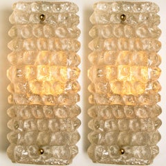Pair of Hillebrand Massive Murano Wall Light Fixtures, 1960