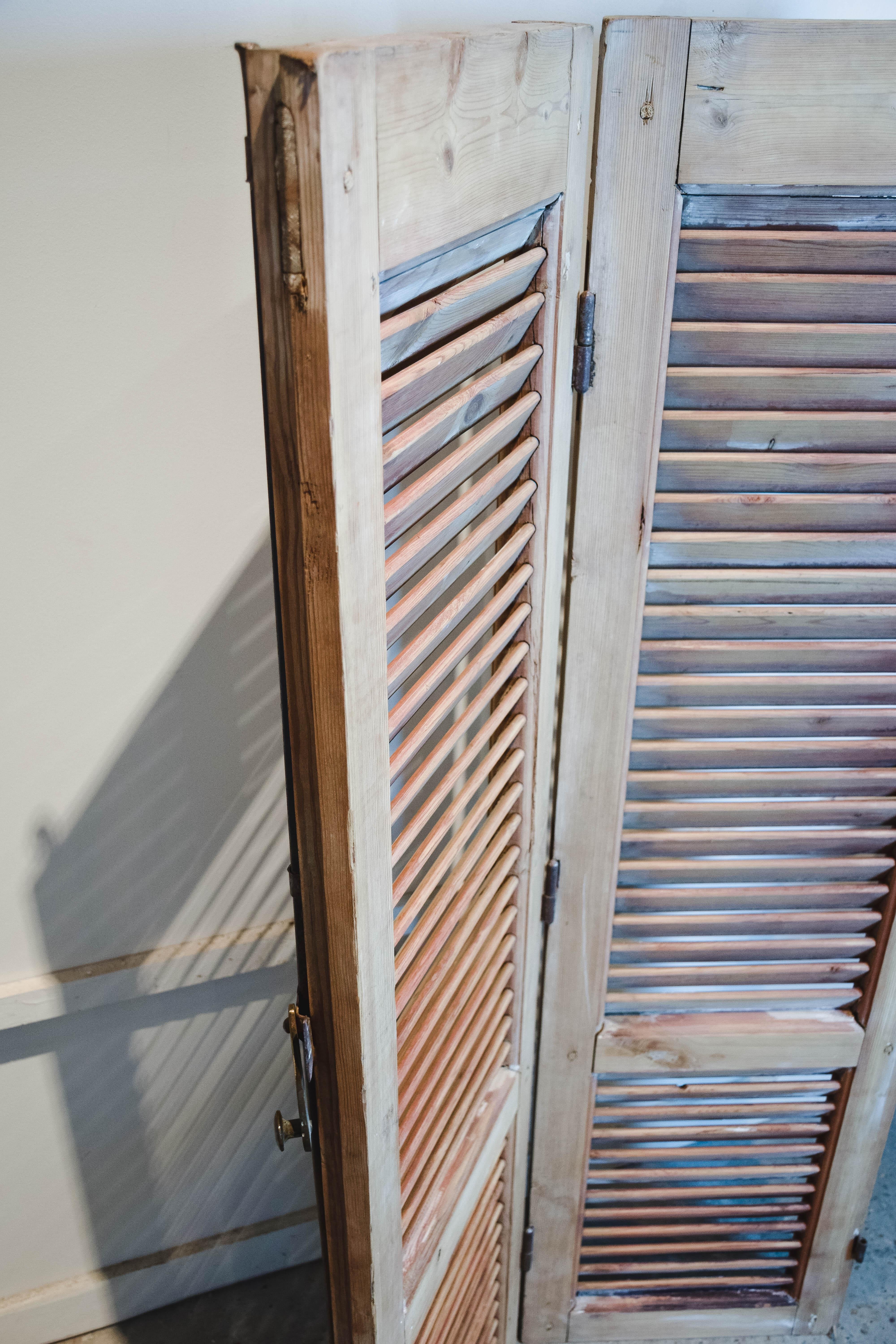 Pair of Hinged Vintage French Shutters For Sale 3