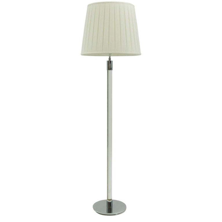 Pair of Hinson Crystal and Chrome Floor Lamps at 1stDibs