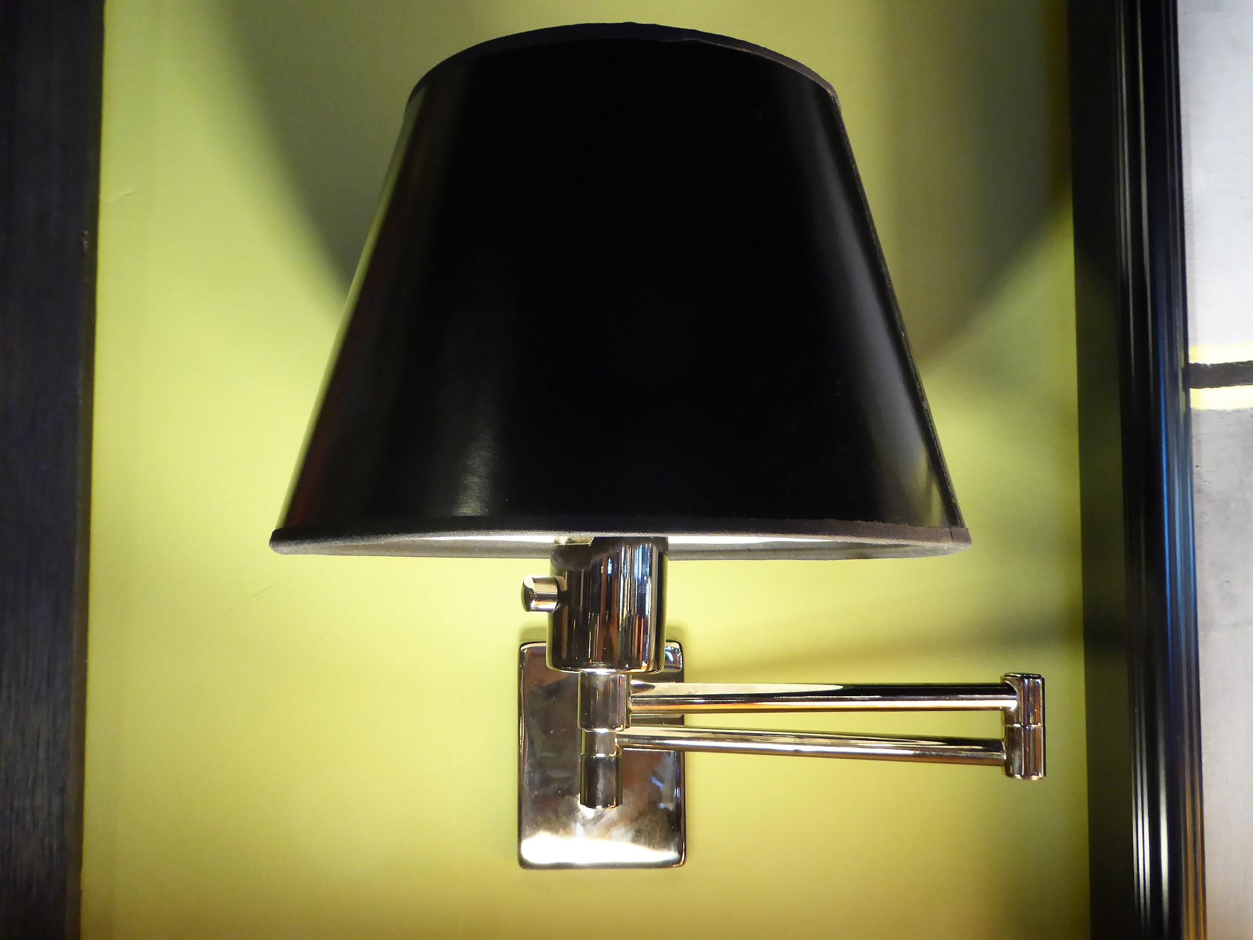 Late 20th Century Pair of Hinson Swing Arm Wall Lights in Bright Gunmetal for Hansen Donghia