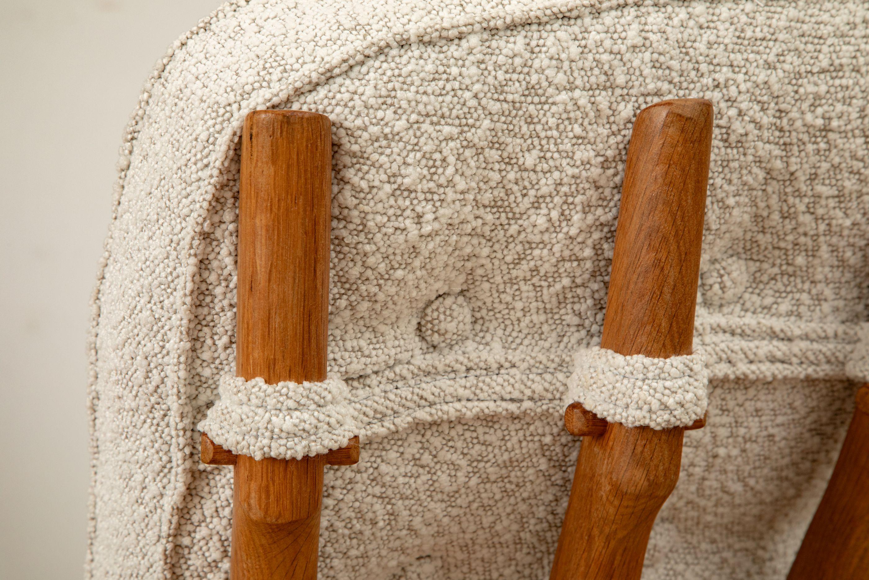 Paire de chaises longues His and Her de Guillerme et Chambron en chêne blanc en vente 4