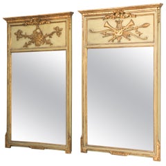 Pair of "His and Hers" Trumeau Mirrors