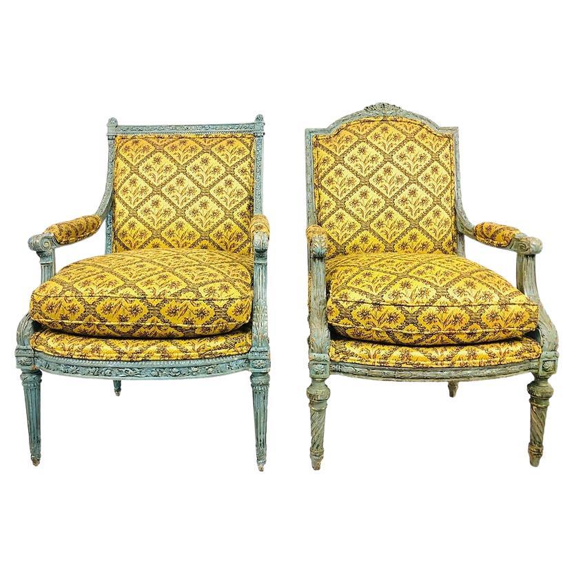 Pair of His & Hers French Lounge Chairs