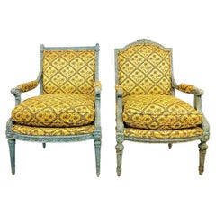 Pair of His & Hers French Lounge Chairs