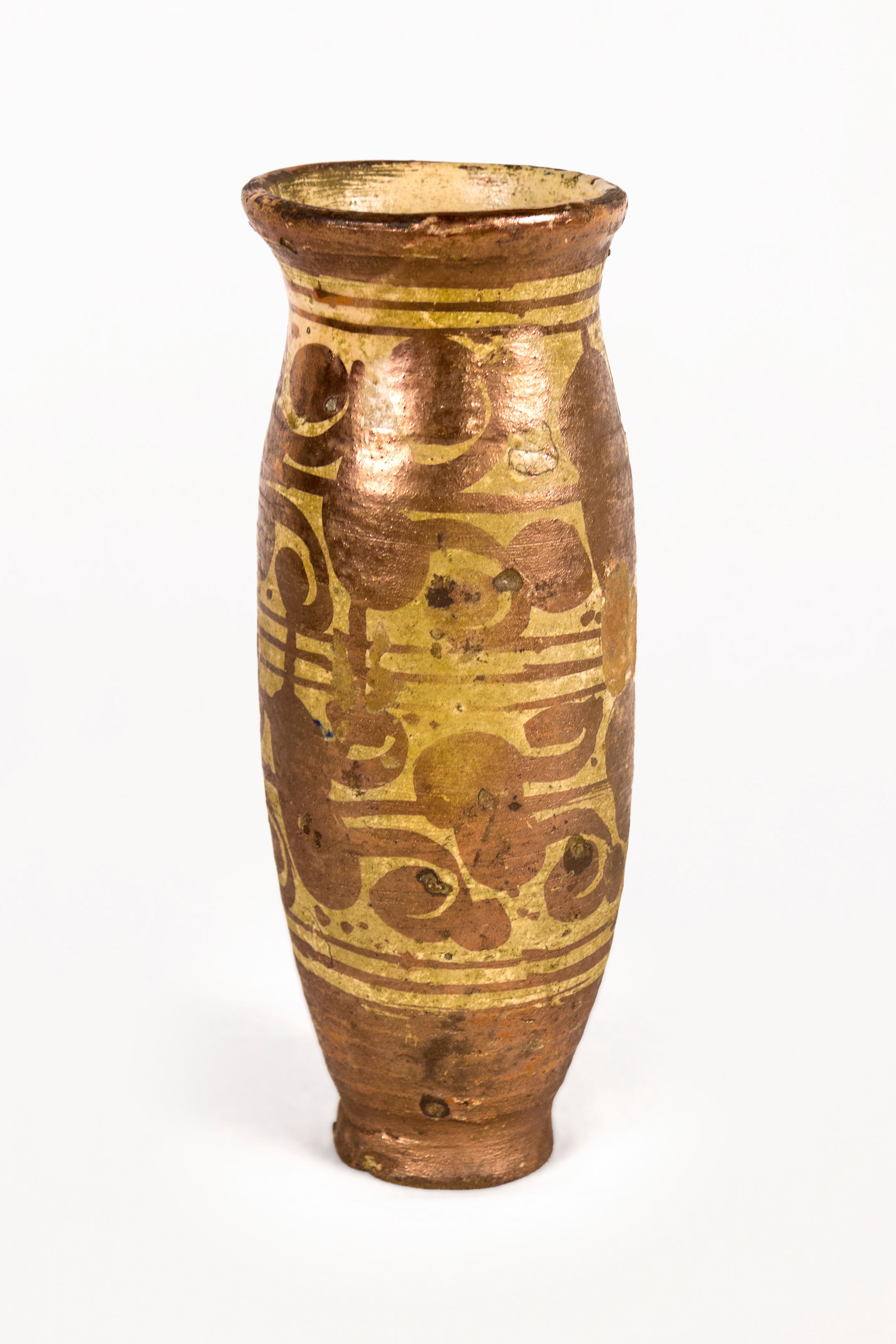 Pair of Hispano-Moresque Copper Lustre Honey Pots, XVII Century, Spain For Sale 1