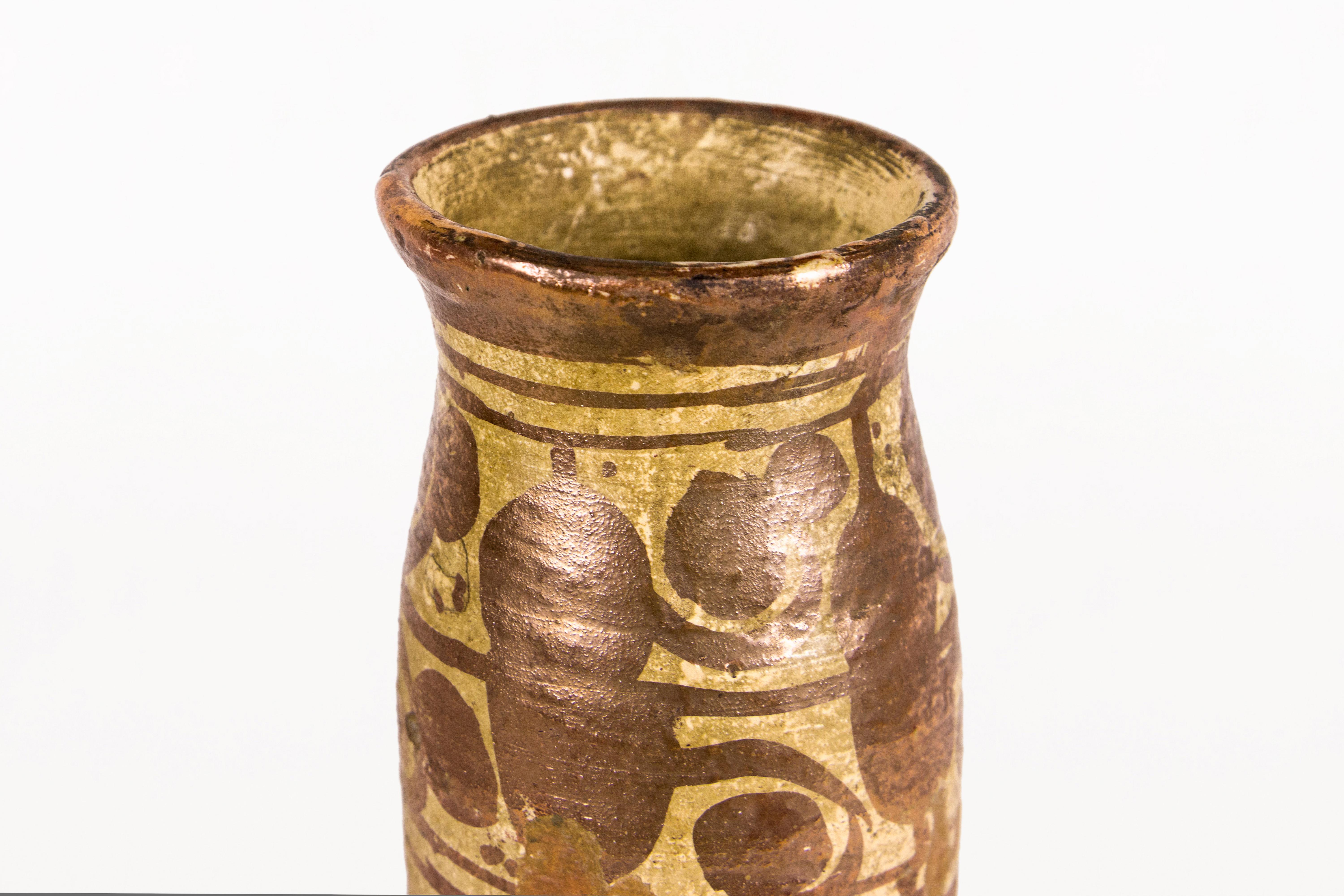 Pair of Hispano-Moresque Copper Lustre Honey Pots, XVII Century, Spain For Sale 2