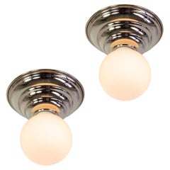 Paire de montages encastrés Hive par Research.Lighting, nickel poli, fabriqué sur commande