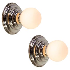 Coppia di lampade Hive di Research.Lighting, nichel, vetro da 3 pollici, su ordinazione