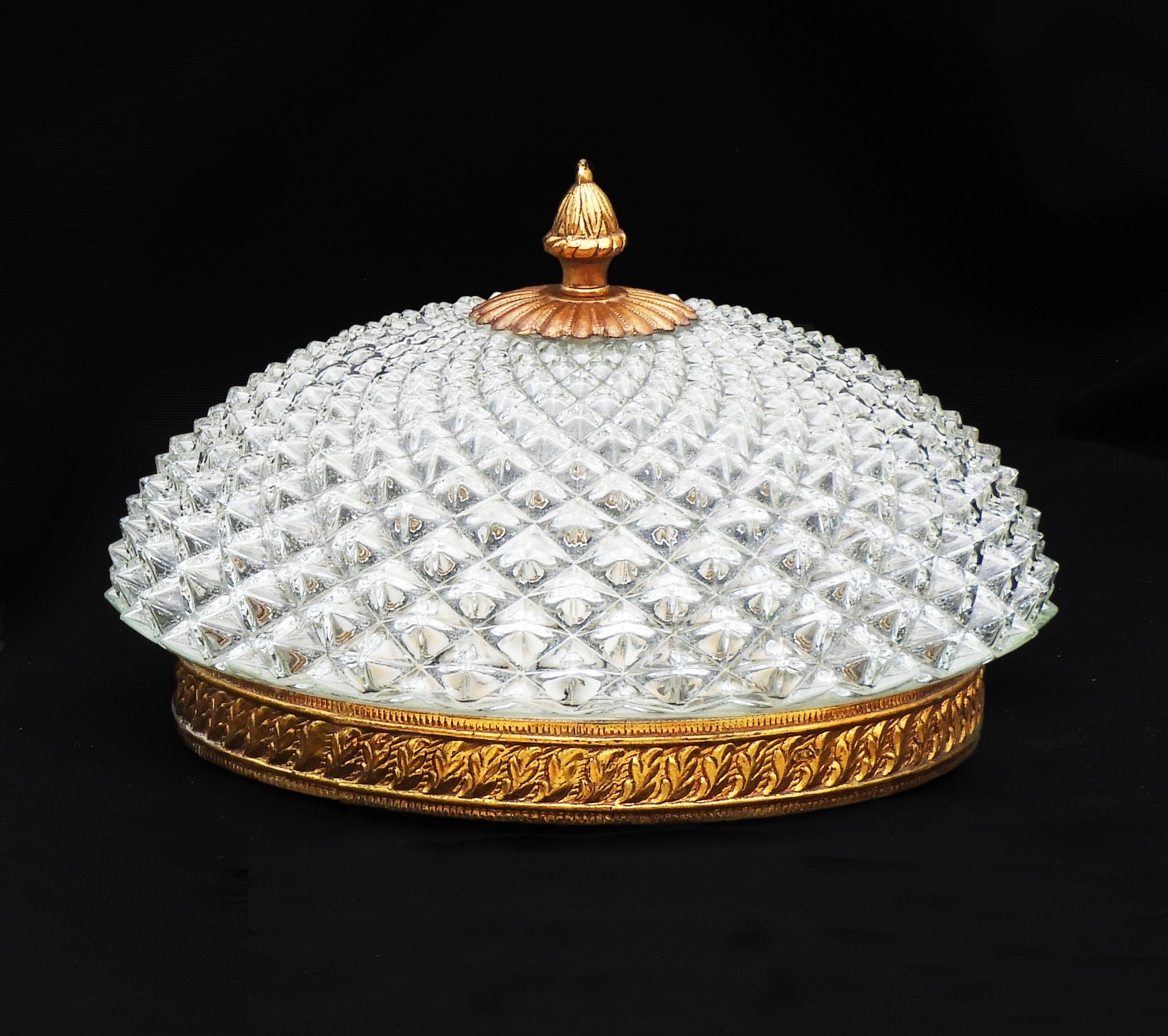 Paire de Lights à encastrer en verre Hobnail C1960 France en vente 2