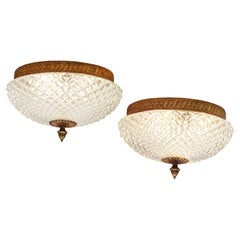 Paire de Lights à encastrer en verre Hobnail C1960 France
