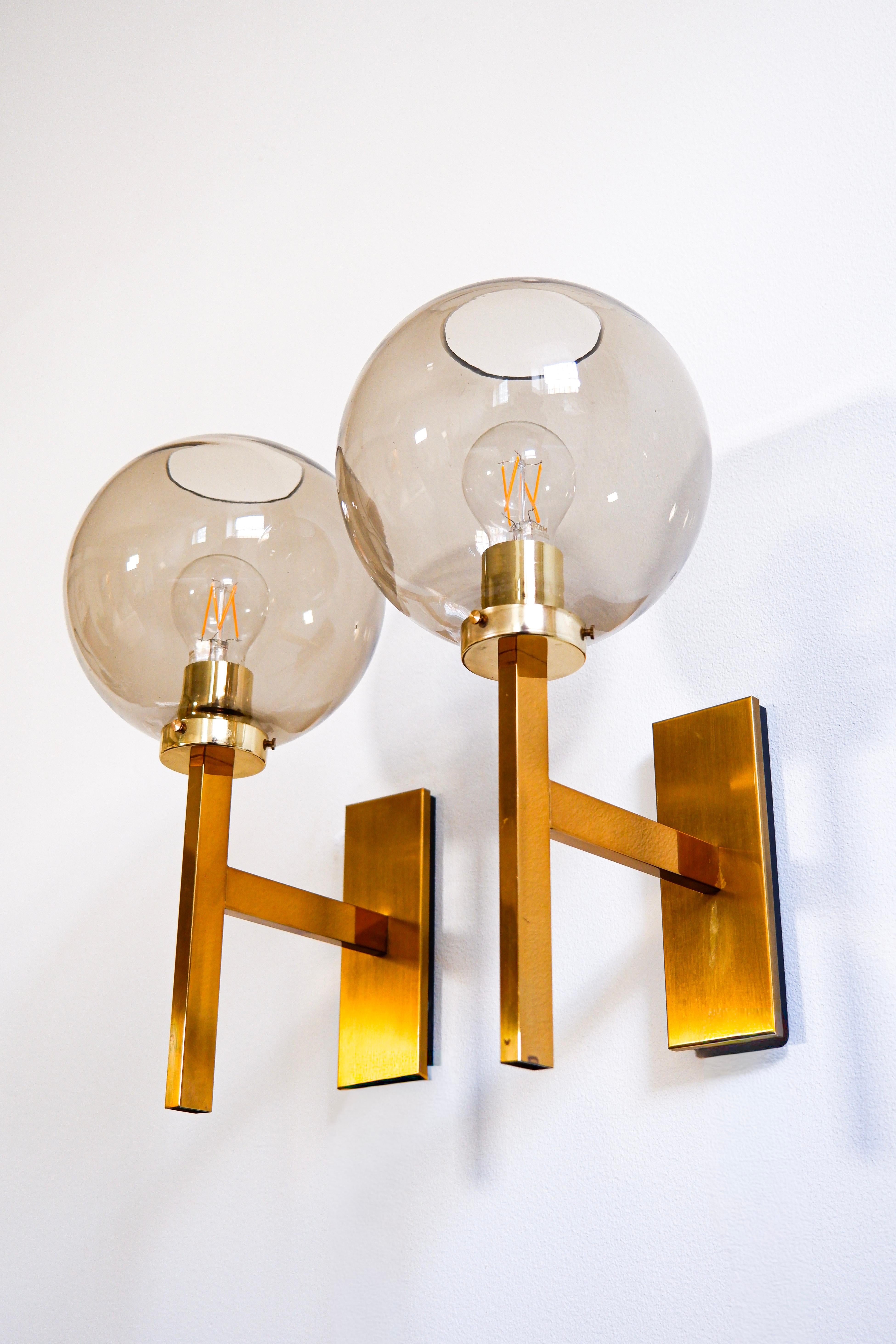 Mid-20th Century Pair of Holger Johansson wall lamps for westal circa 1960. For Sale