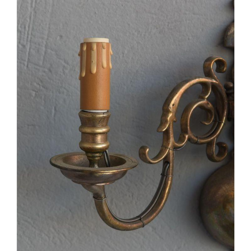 20th Century Pair of Hollandaise Sconces in Silvered Bronze 3 Lights For Sale