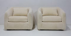 Pair of Holly Hunt "sumo" Style Lounge Chairs in Holly Hunt Great Plains