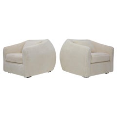 Pair of Holly Hunt "sumo" Style Lounge Chairs in Holly Hunt Great Plains