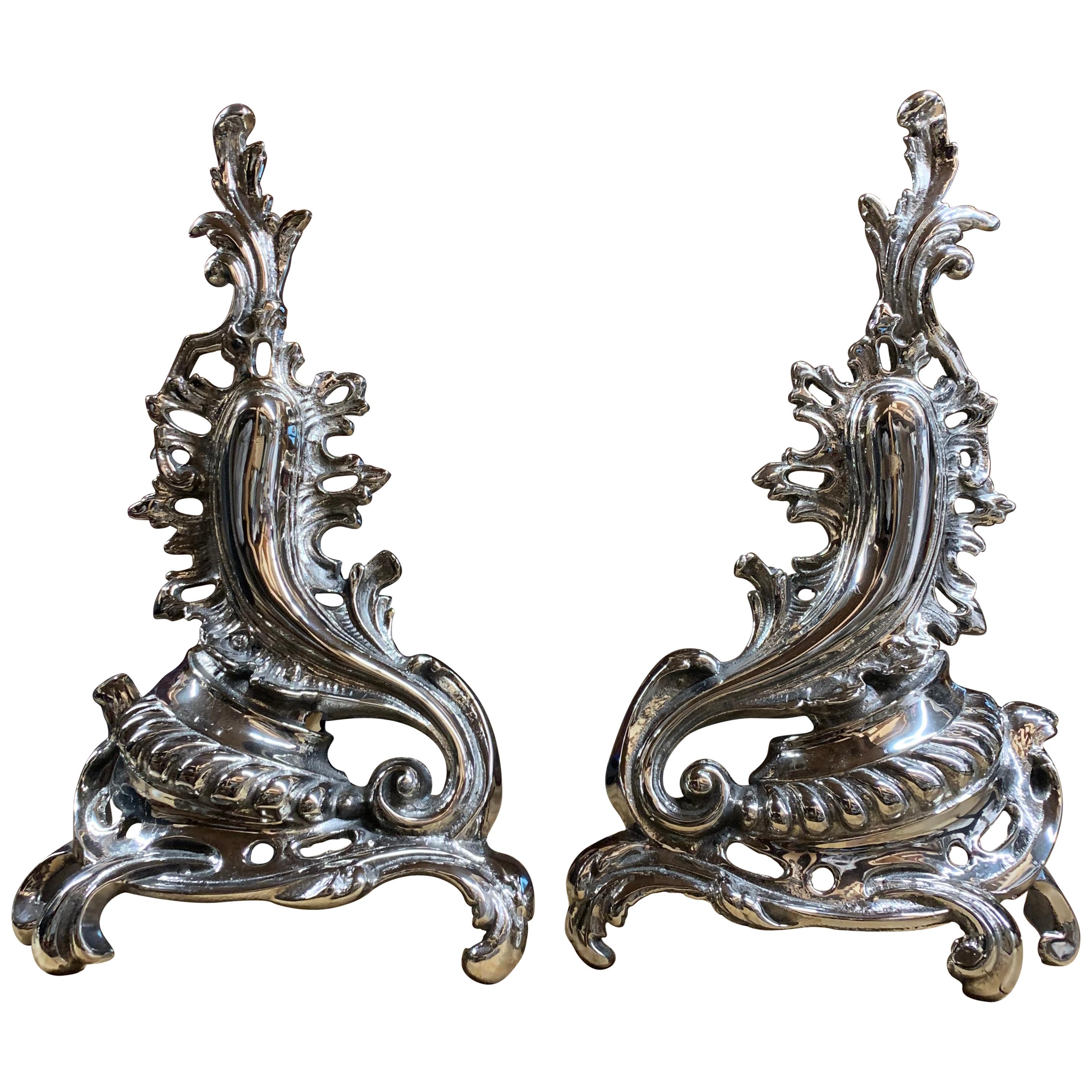 Pair of Hollywood Andirons For Sale