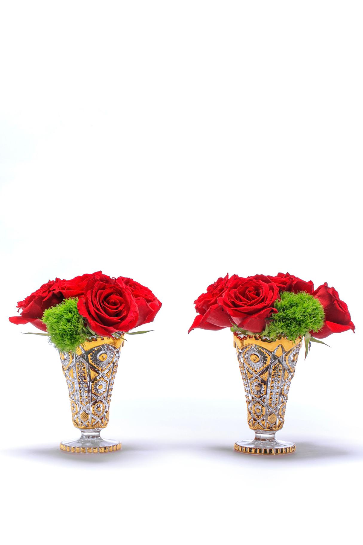 Paire de vases Hollywood Regency peints en or 22 carats par Imperial Glass Co. vers 1965 en vente 11