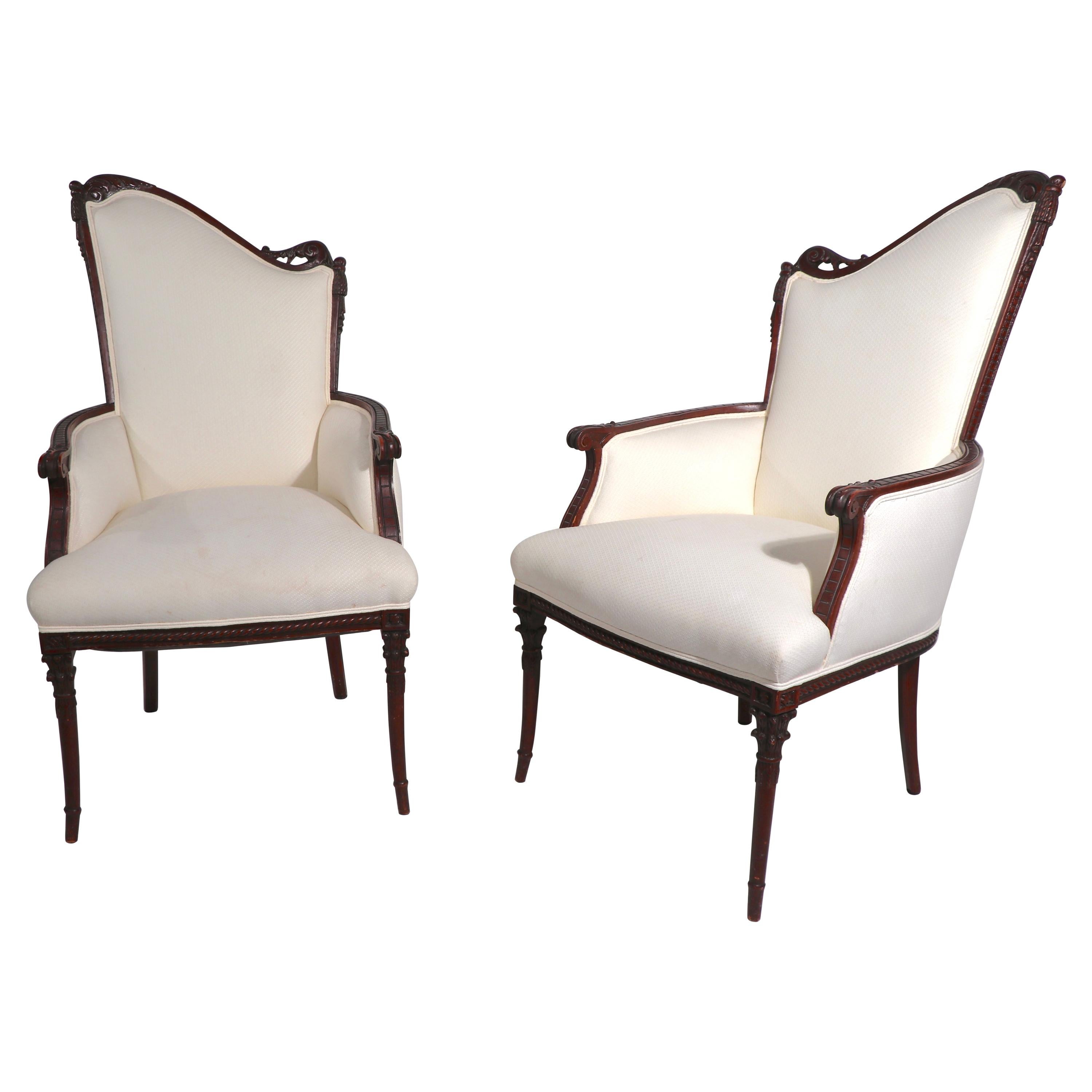Pair of Hollywood Regency Armchairs by Grosfeld House For Sale