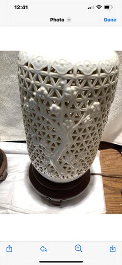 Pair Of Hollywood Regency Blanc De Chine Lamps