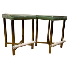 Hollywood Regency Brass Stools, Vintage Seating, United States, 1970s