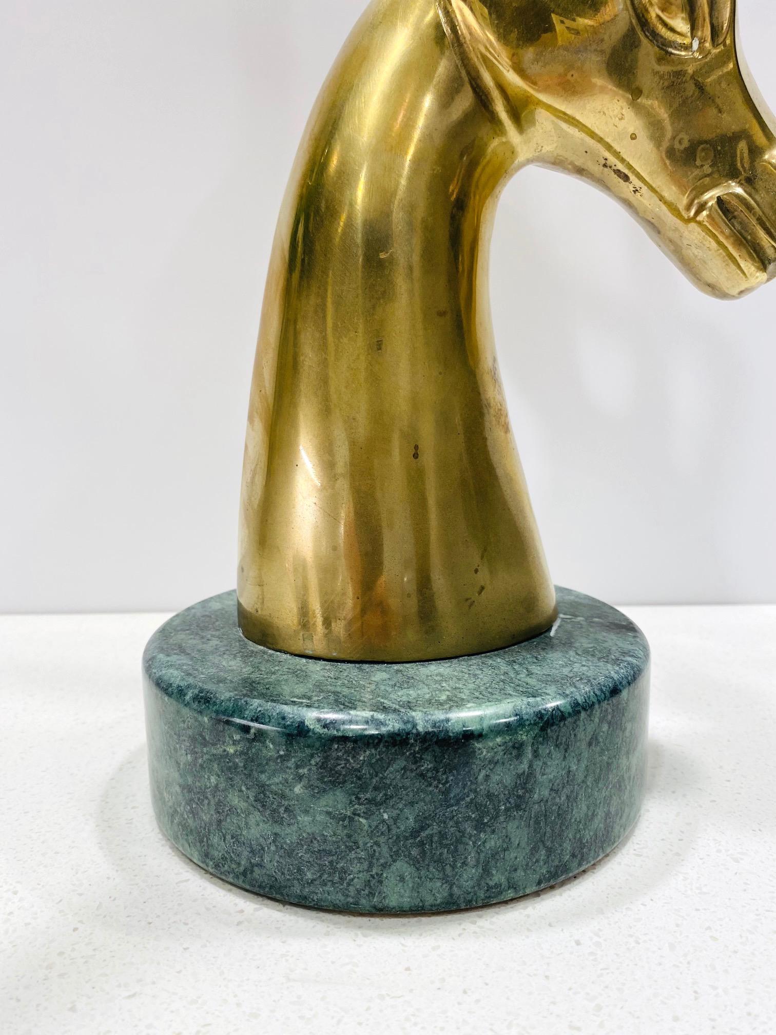 Pair of Hollywood Regency Brass Antelope Sculptures with Marble Bases, 1970's For Sale 7