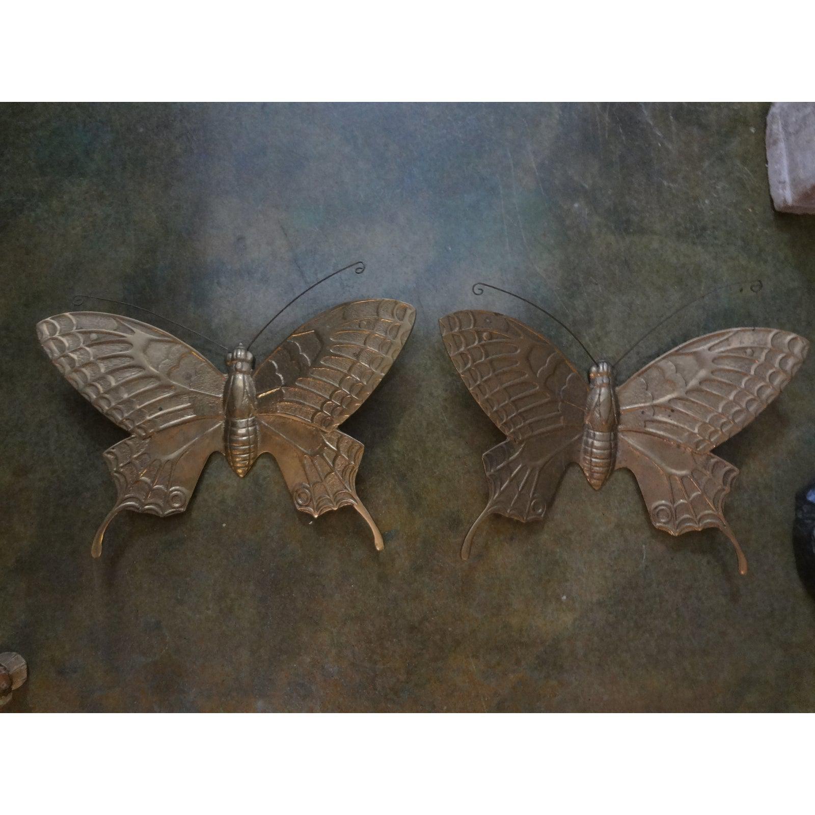 Pair of Hollywood Regency Brass Butterflies 2