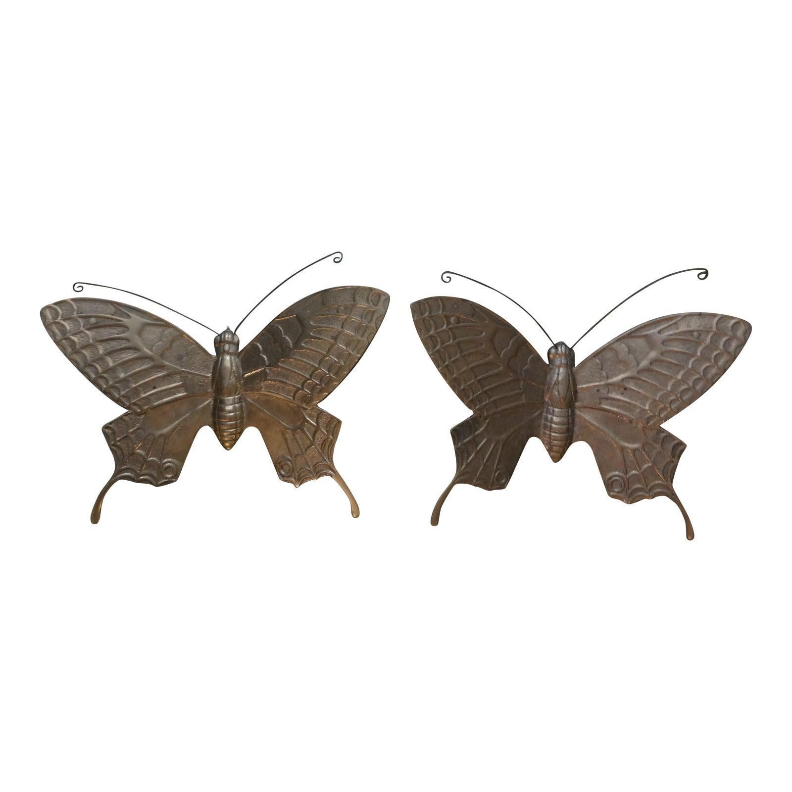 Pair of Hollywood Regency Brass Butterflies 3