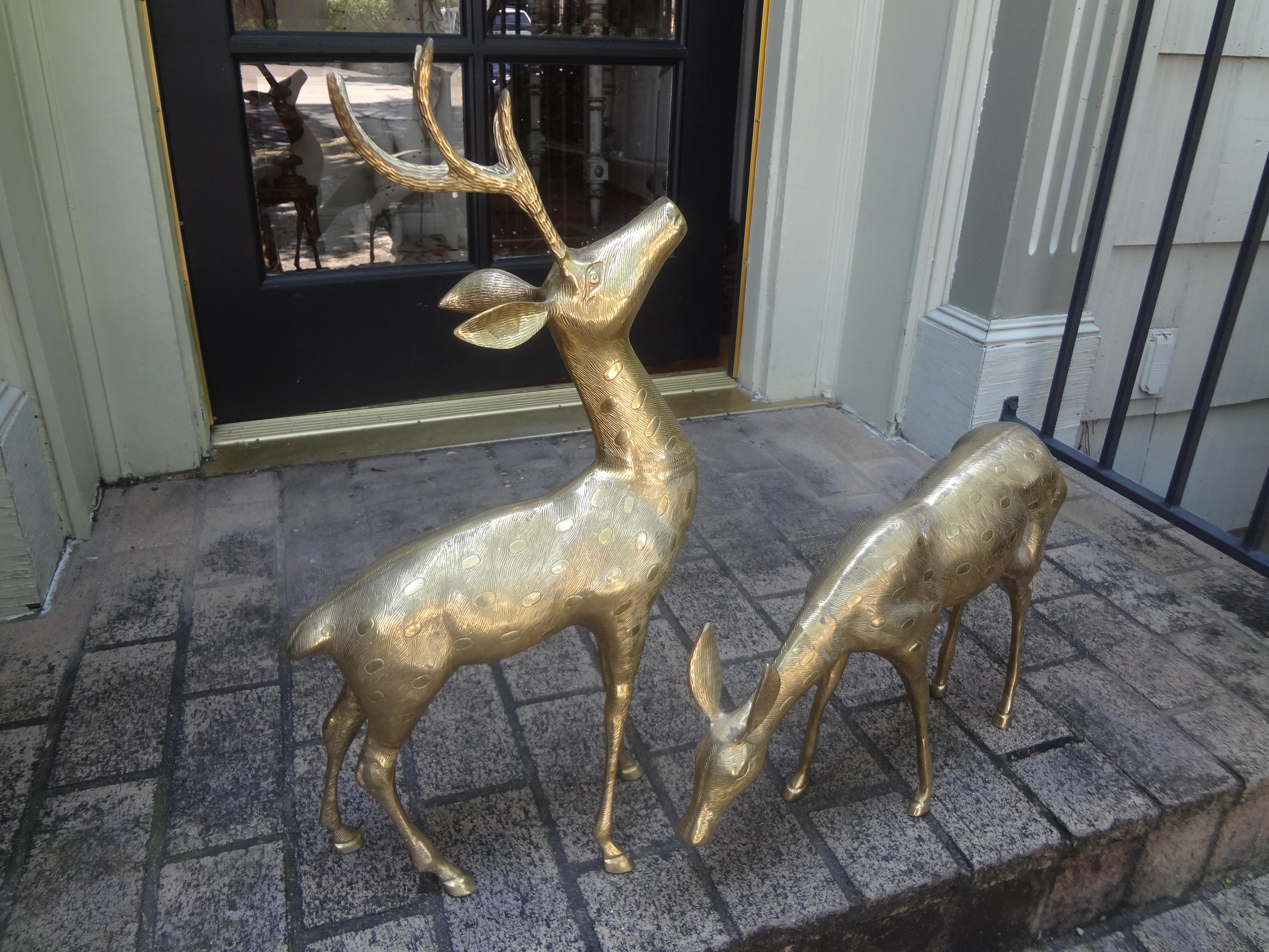 Pair of Hollywood Regency Brass Deer Figures 6