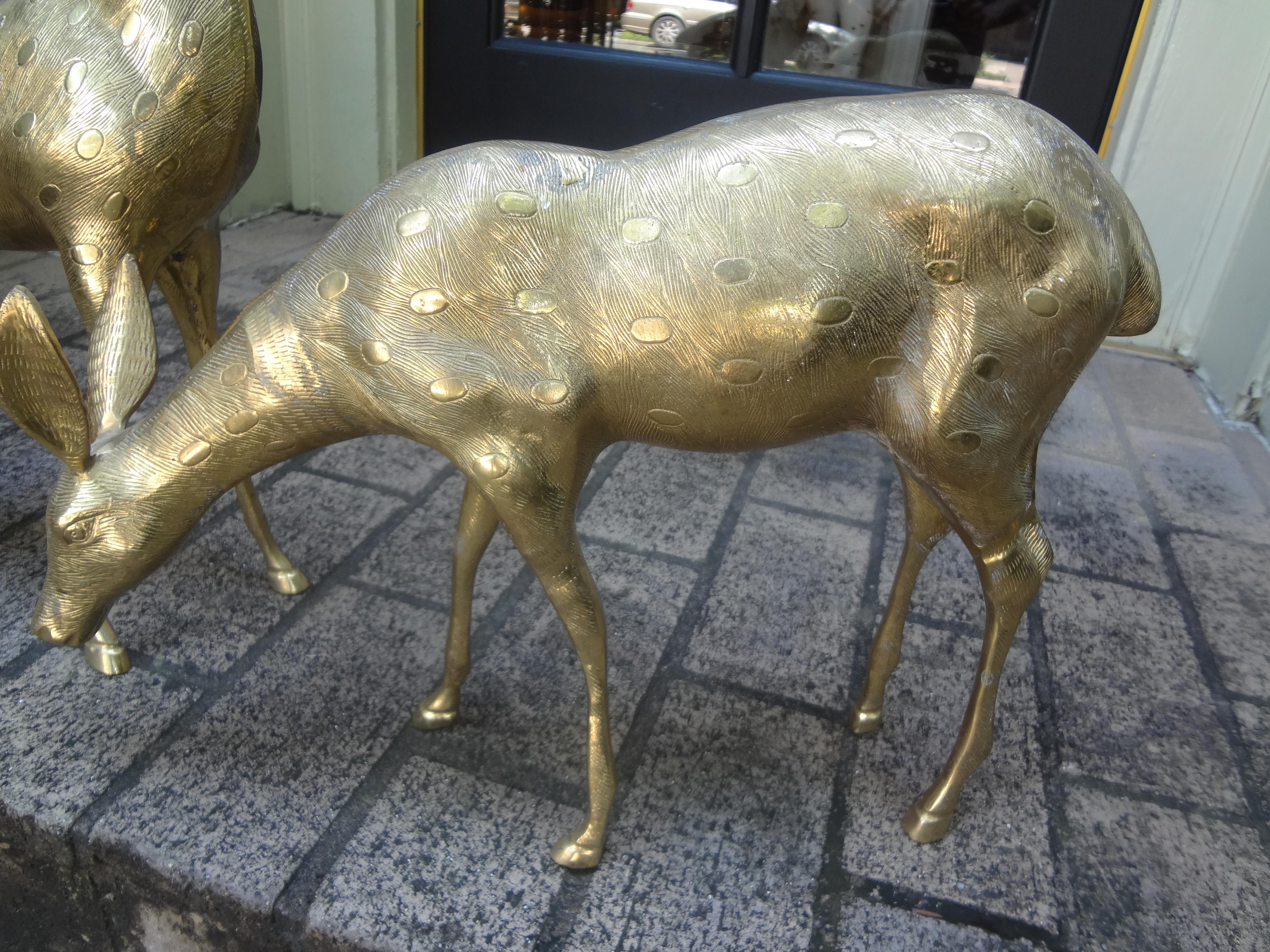 Pair of Hollywood Regency Brass Deer Figures 3