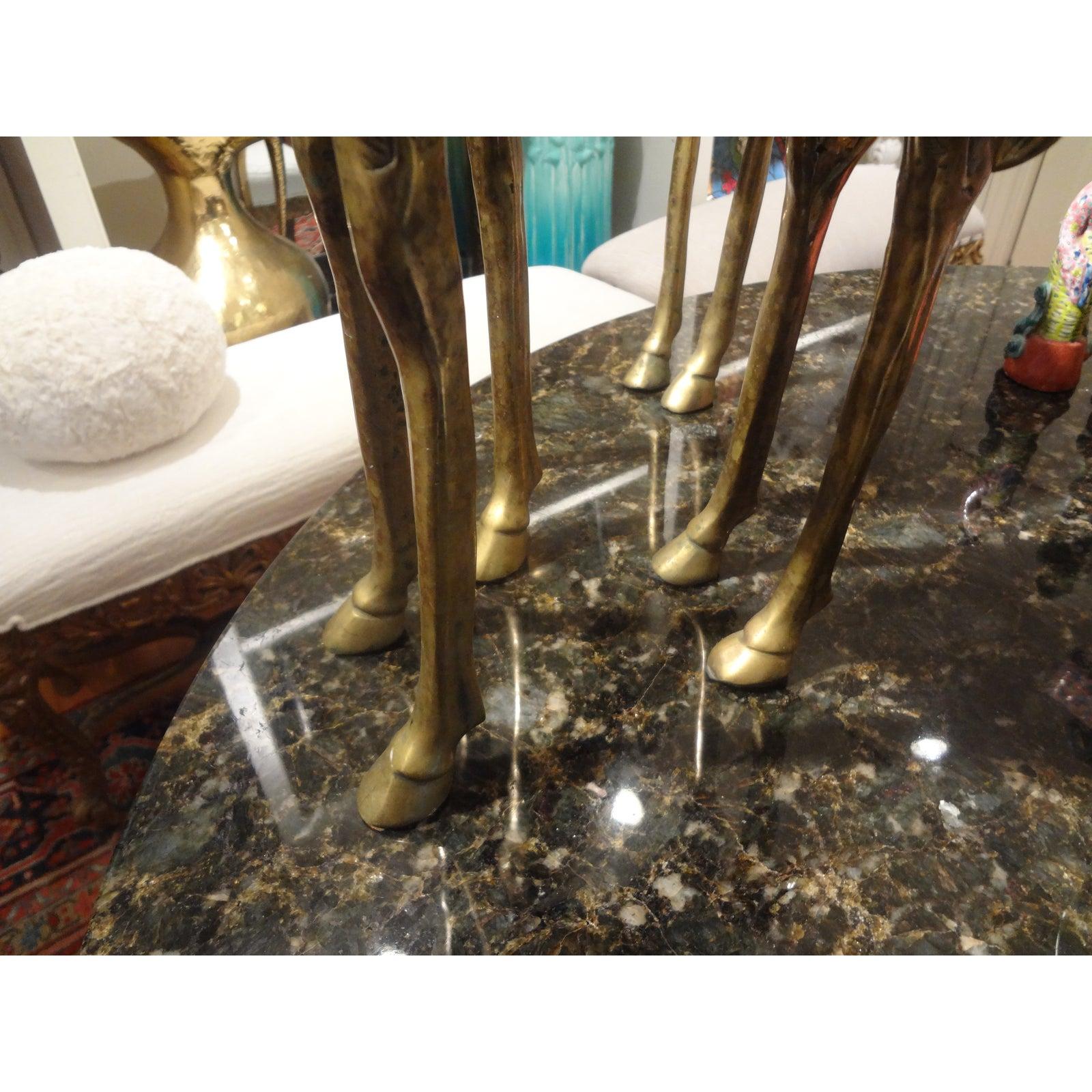 Coppia di giraffe in ottone Hollywood Regency in vendita 7