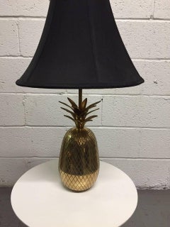 Pair of Hollywood Regency Brass Pineapple Lamps