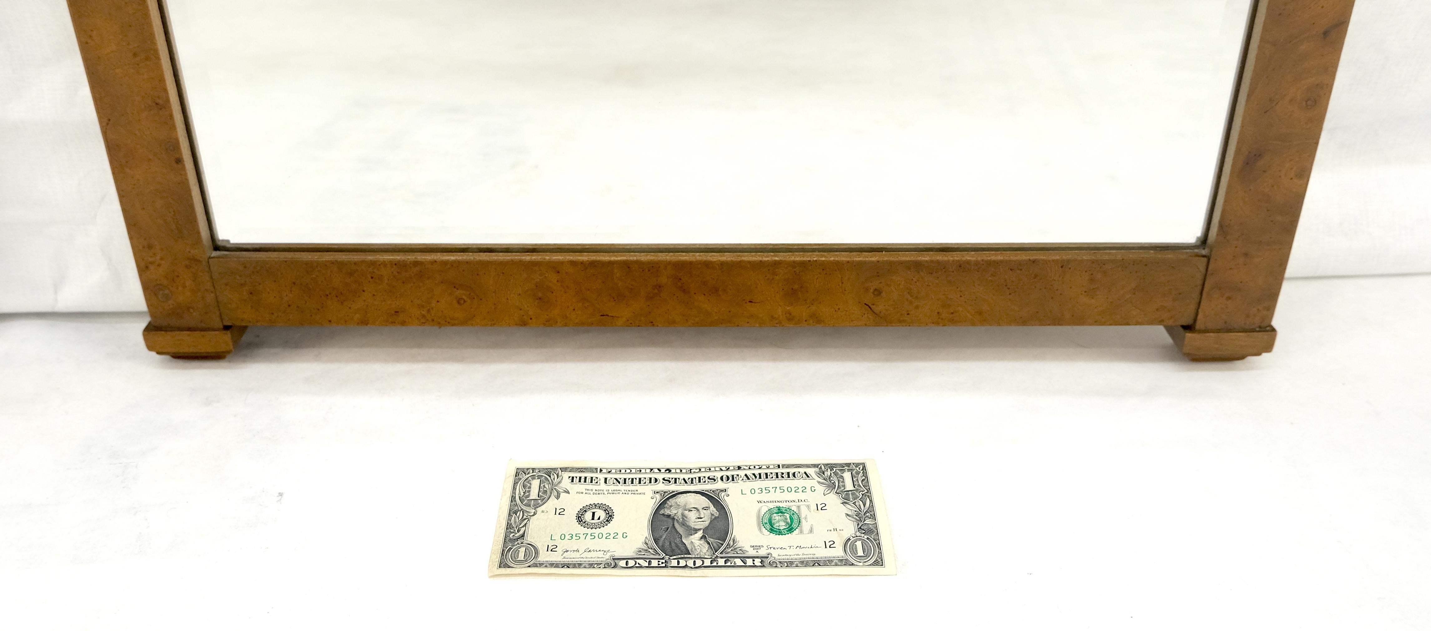 Paire de miroirs muraux rectangulaires 33x55 en bois de ronce Hollywood Regency MINT Bon état - En vente à Rockaway, NJ