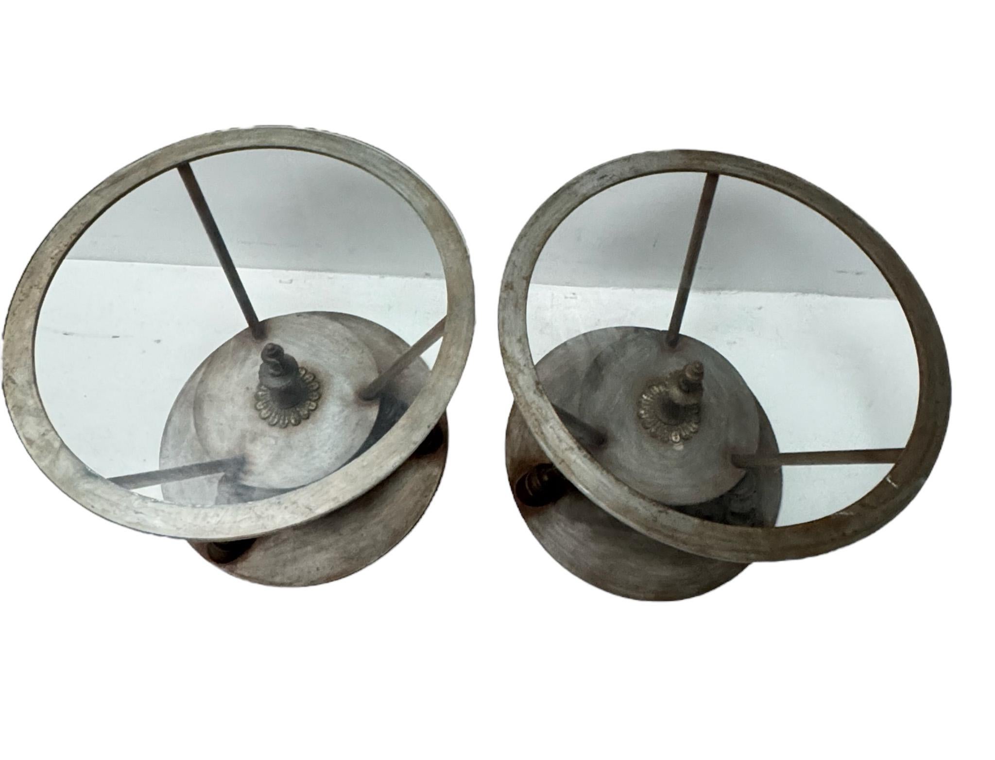 French Pair of Hollywood Regency Center Tables with Glass Tops, 1980s For Sale