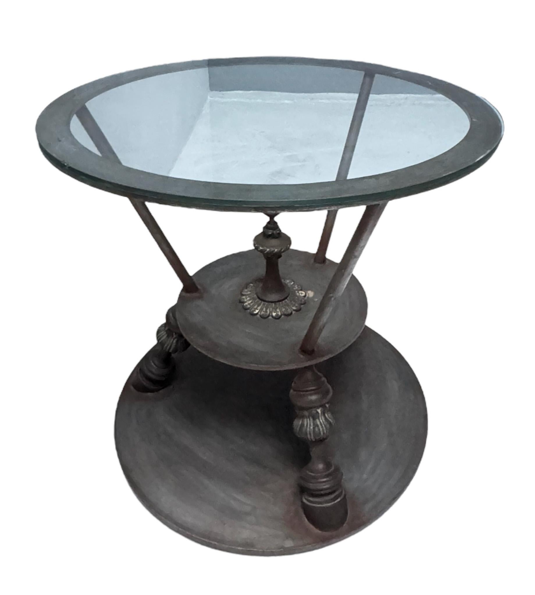 Pair of Hollywood Regency Center Tables with Glass Tops, 1980s In Good Condition For Sale In Amsterdam, NL