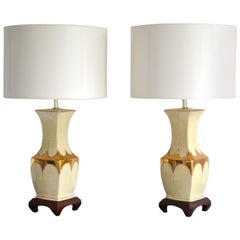 Pair of Hollywood Regency Ceramic Table Lamps