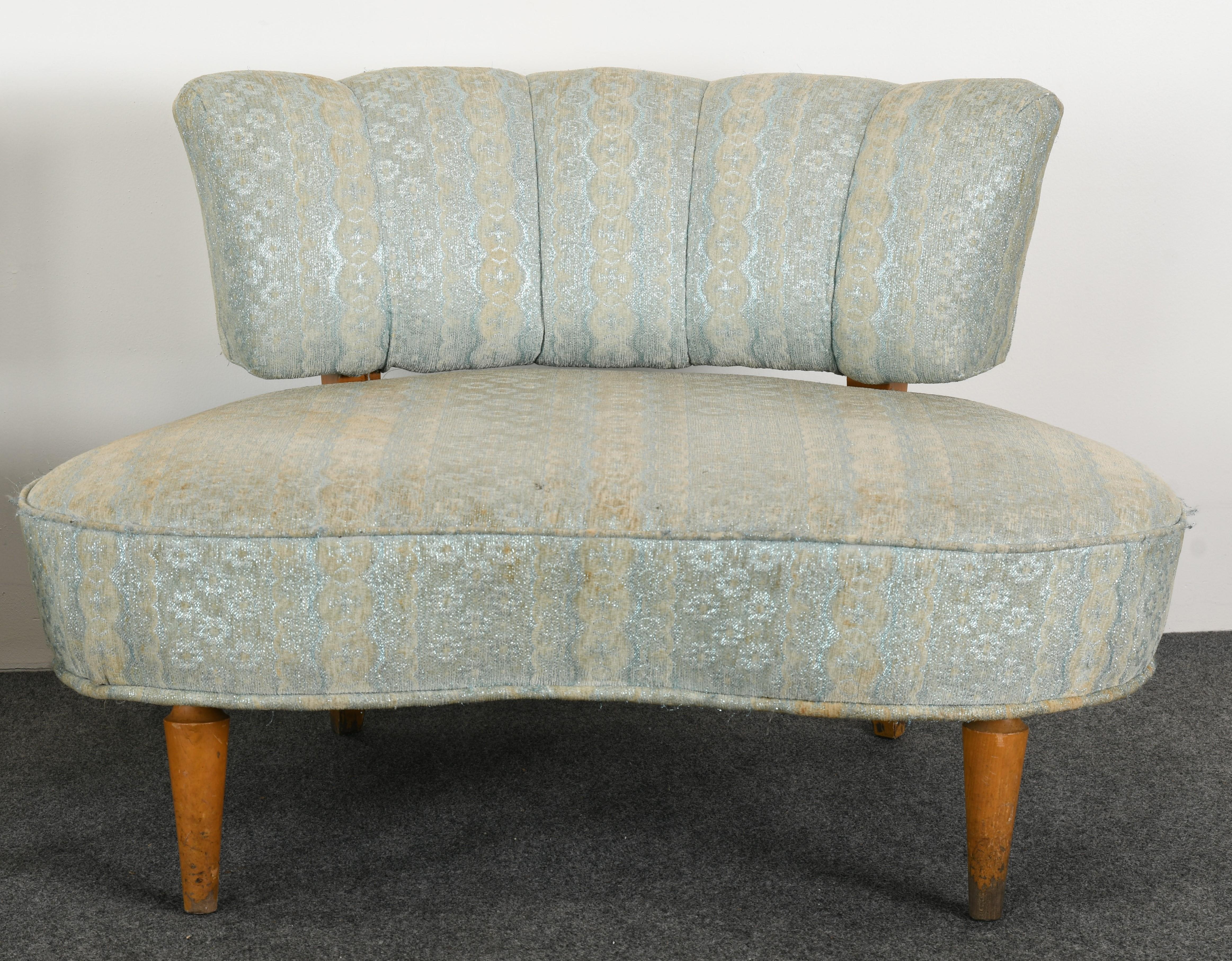 Upholstery Pair of Hollywood Regency Chairs, 1940s