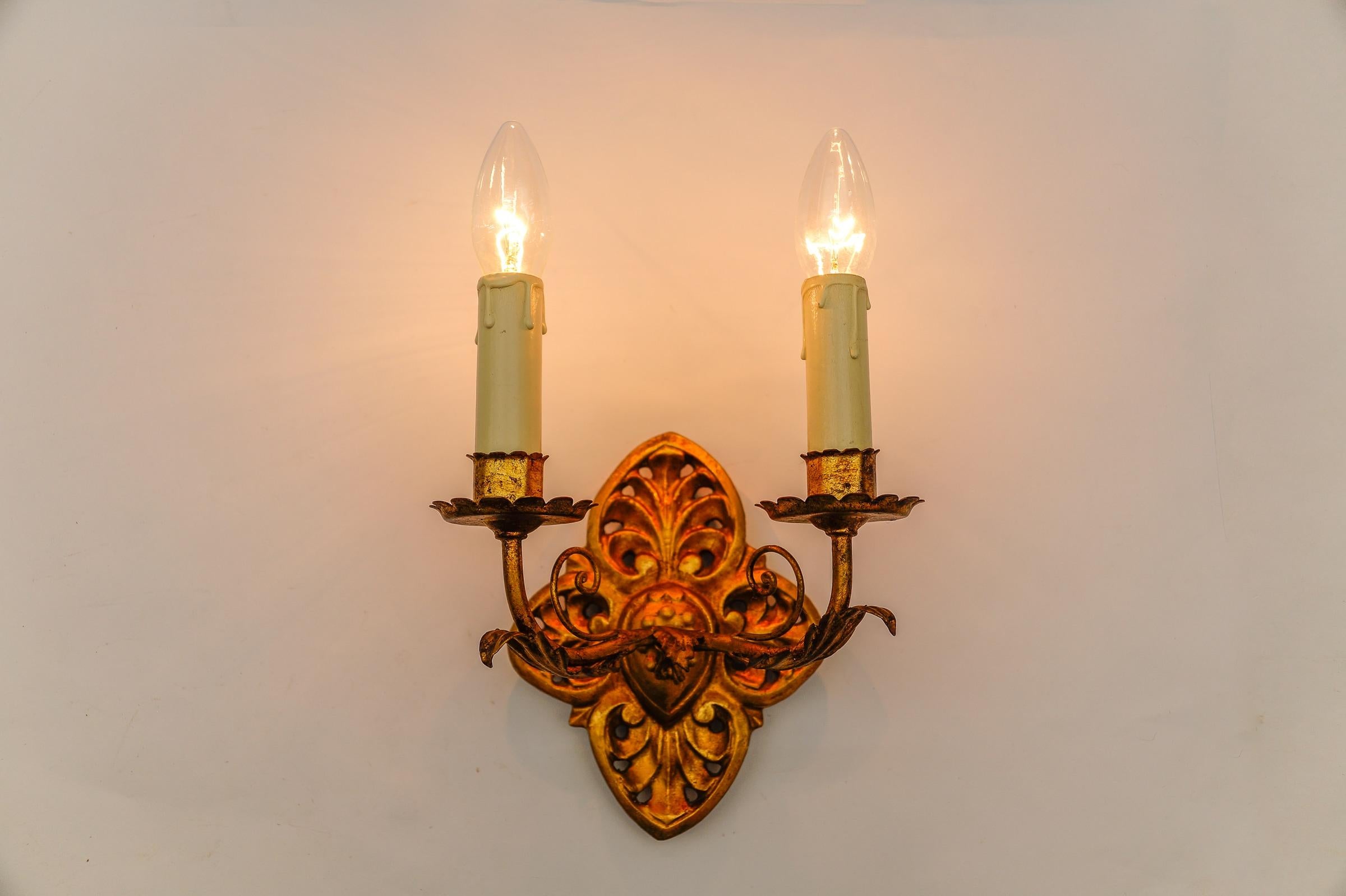 Pair of Hollywood Regency Double Wall Lights, Germany 1960s In Good Condition For Sale In Nürnberg, Bayern
