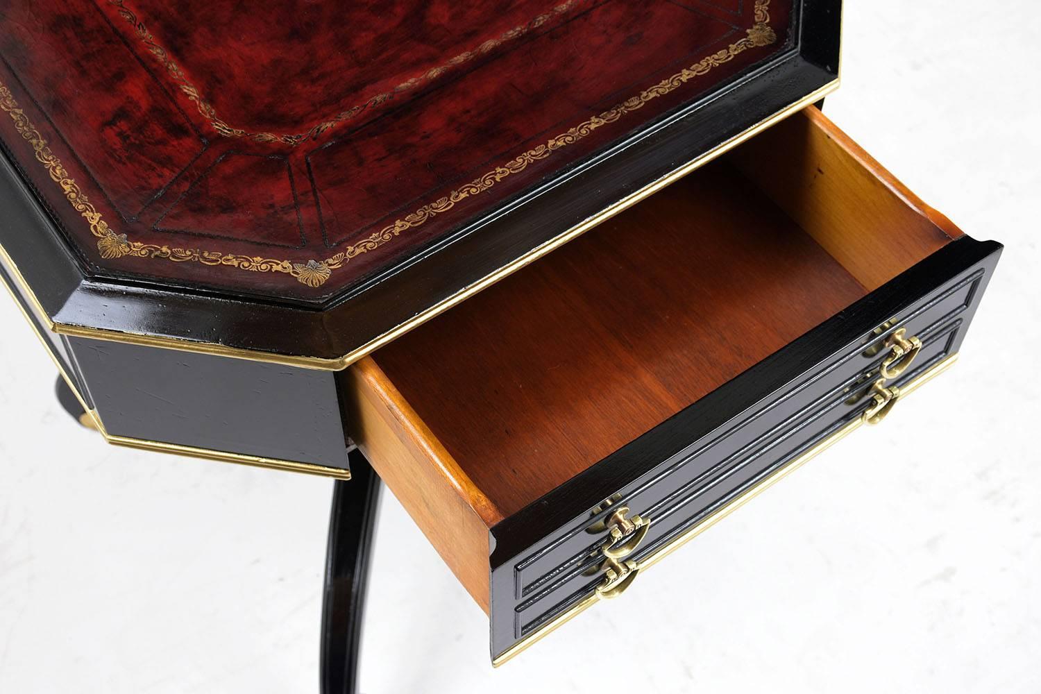 Pair of Hollywood Regency Ebonized Side Tables 5