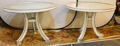 Pair of Hollywood Regency Églomisé Top Painted Side, End or Centre Tables