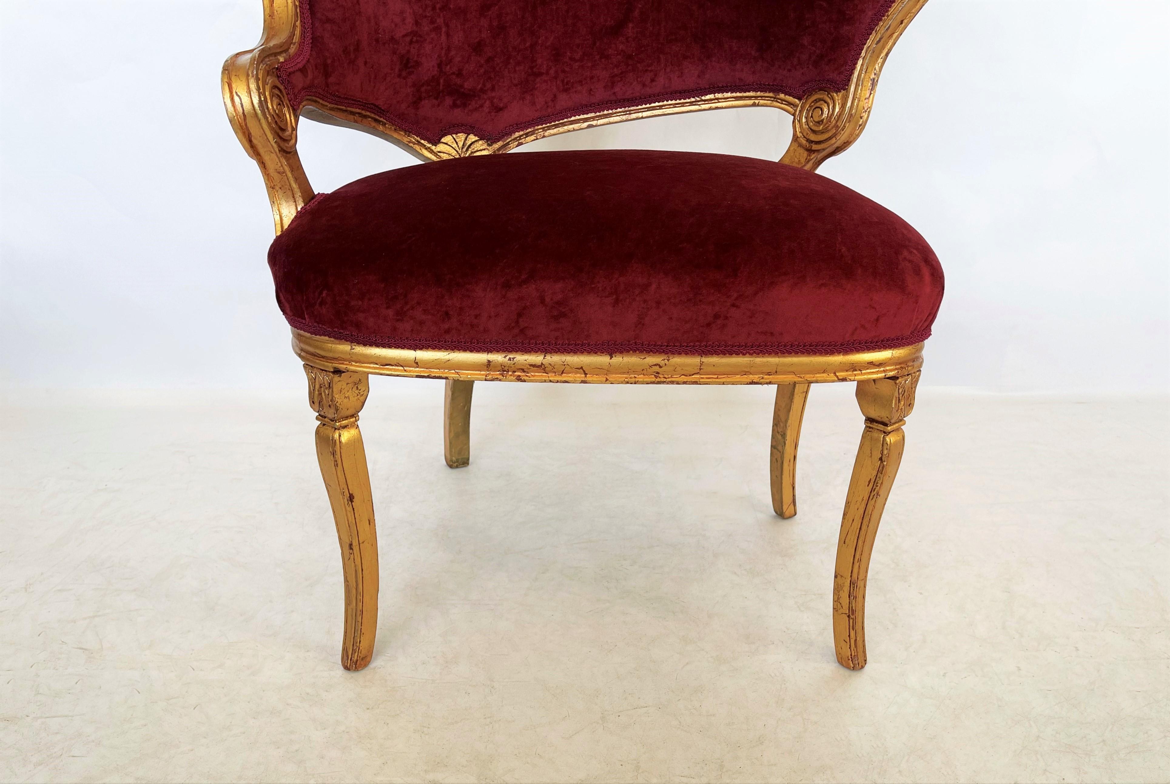 Pair of Hollywood Regency Fireside Chairs Attributed to Grosfeld House For Sale 2