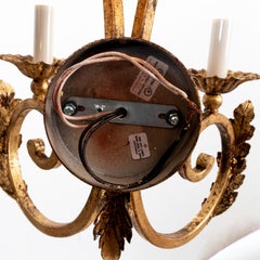Pair of Hollywood Regency Gilded Iron Sconces