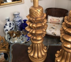 Gilded Table Lamps, Hollywood Regency Style, Circa 1980s