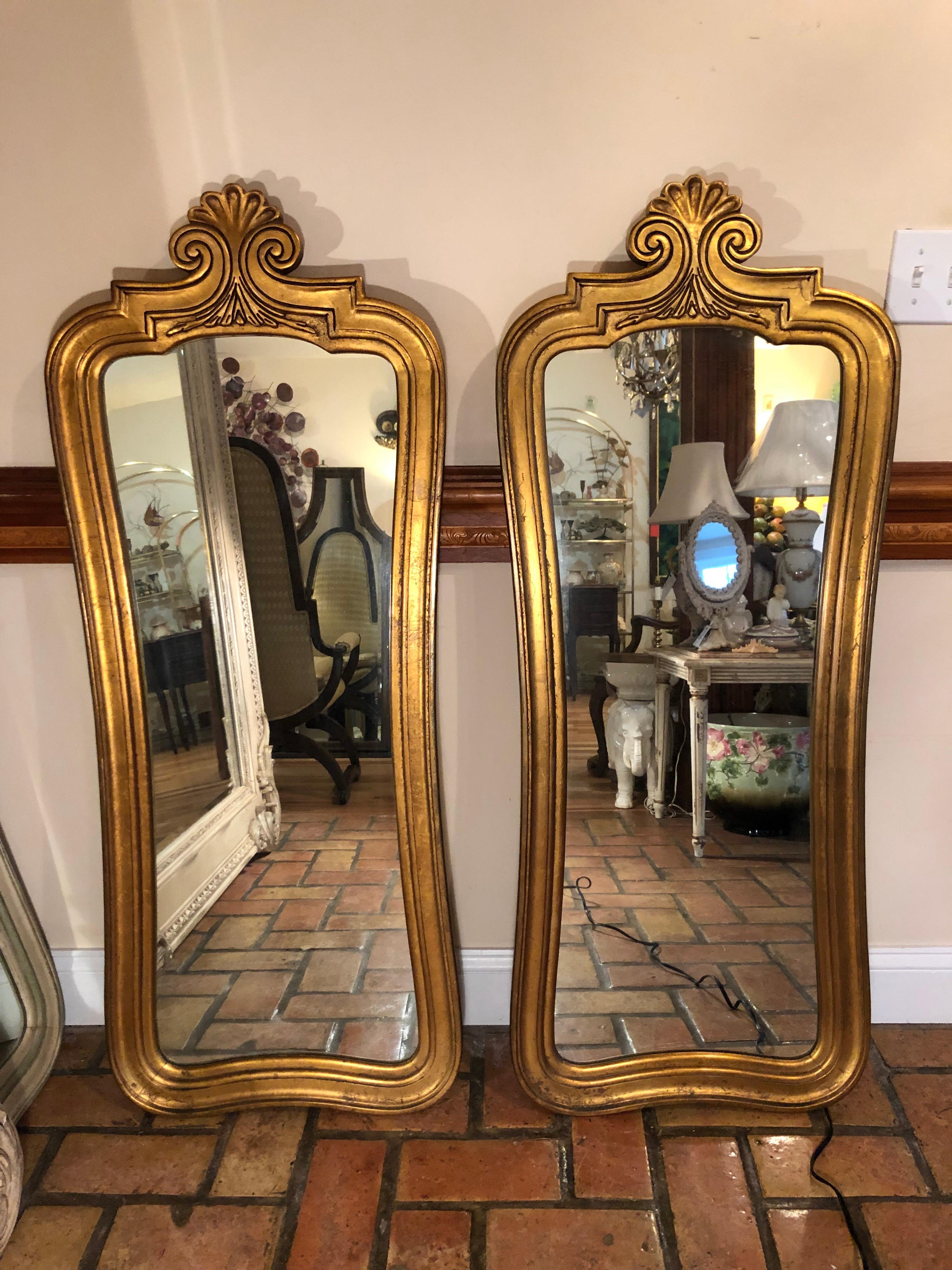 Pair of Hollywood Regency Gilt Mirrors 6