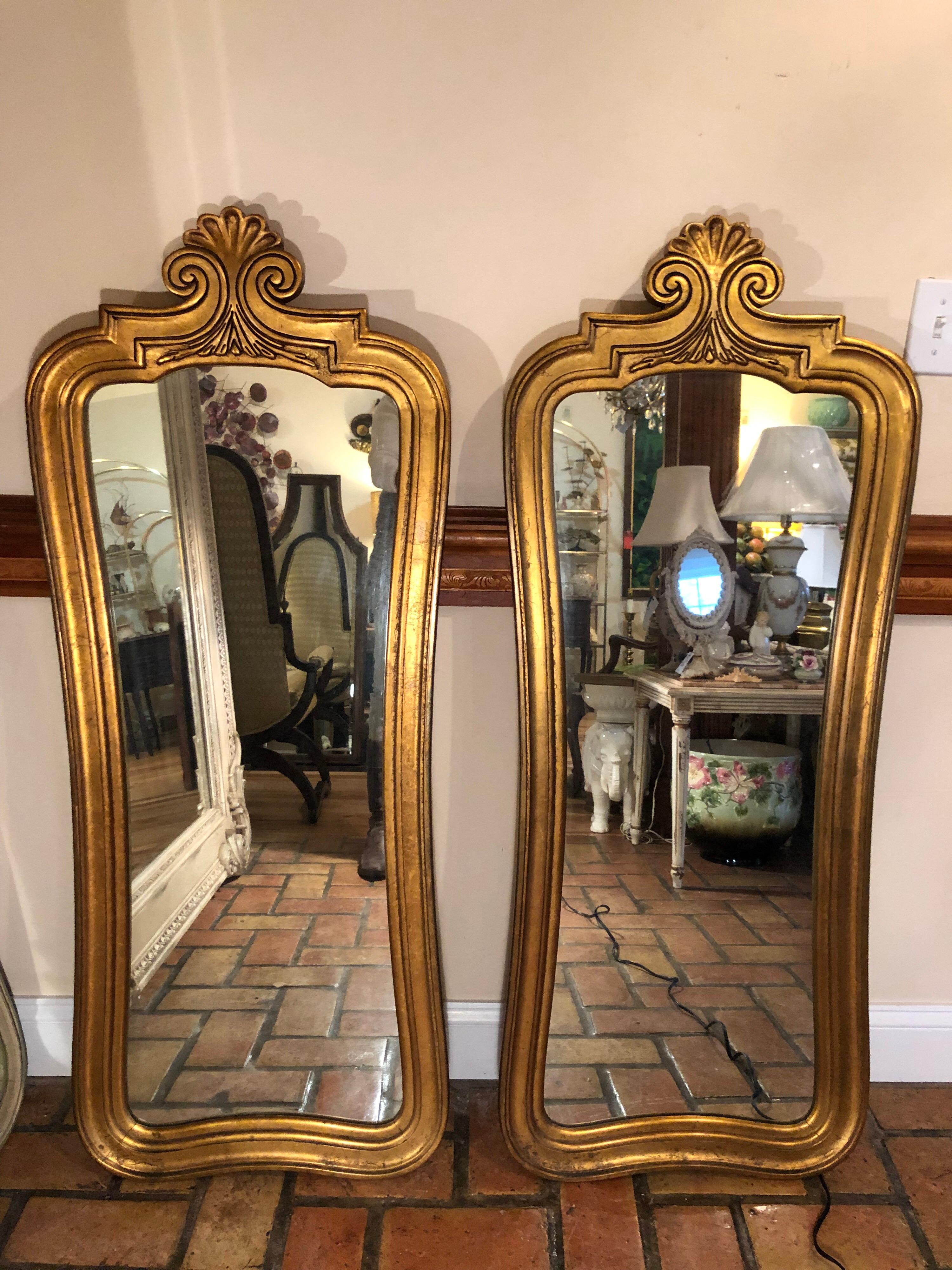 Pair of Hollywood Regency Gilt Mirrors 7