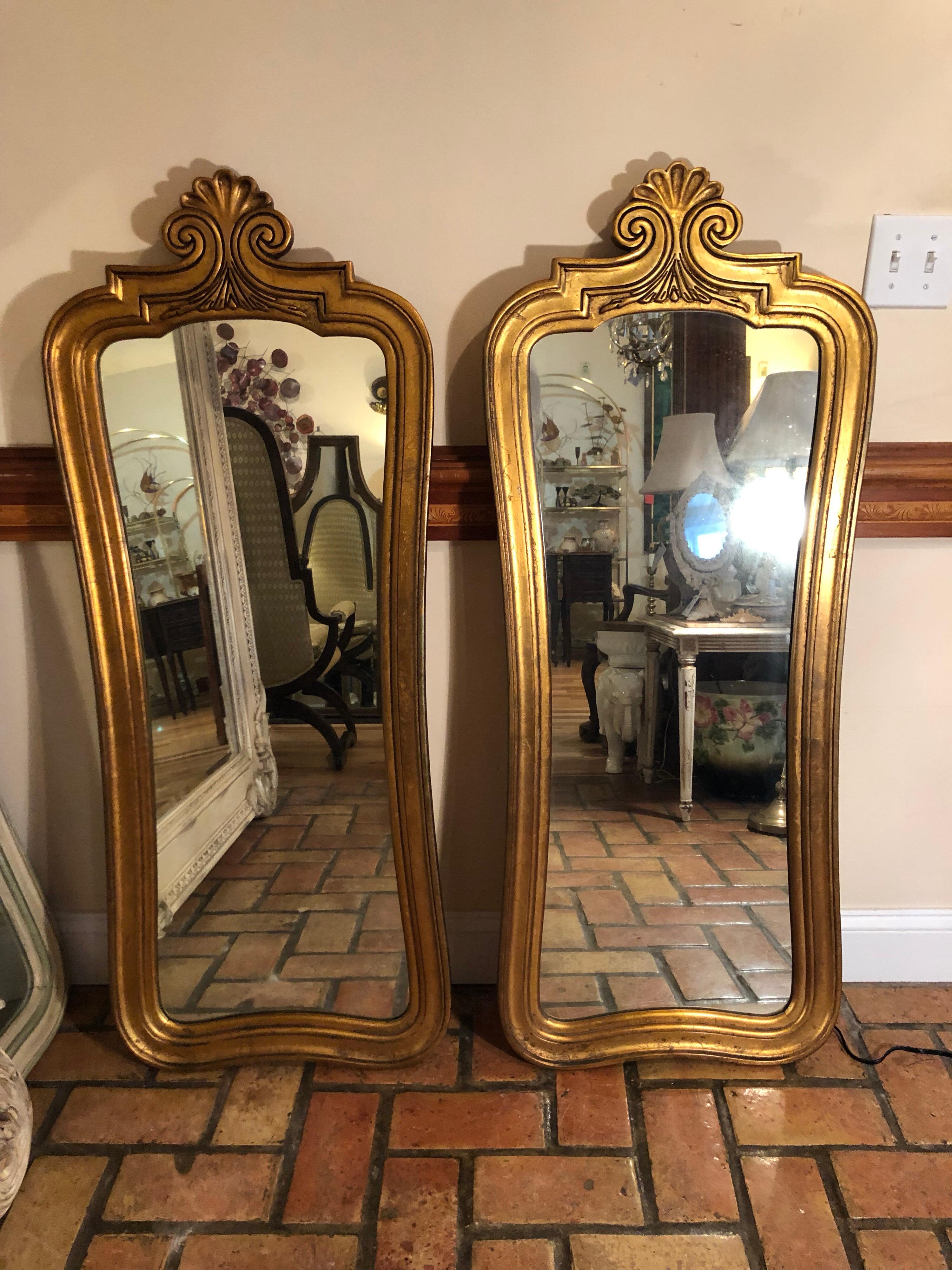 Pair of Hollywood Regency Gilt Mirrors 13